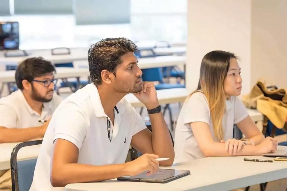 SMU Medical Students listening closely during class lecture