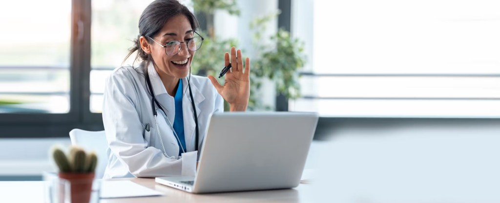 SMU Medical student working on computer